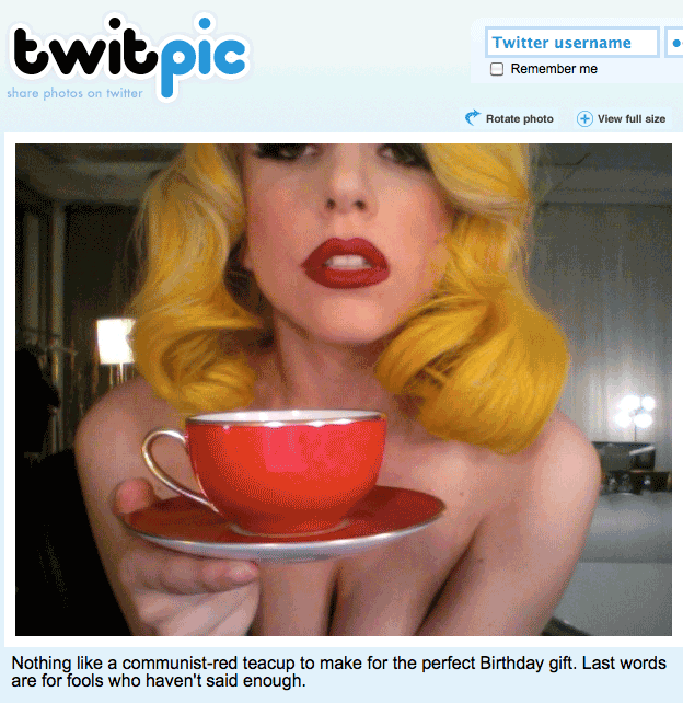 Lady Gaga Birthday Cup Topless