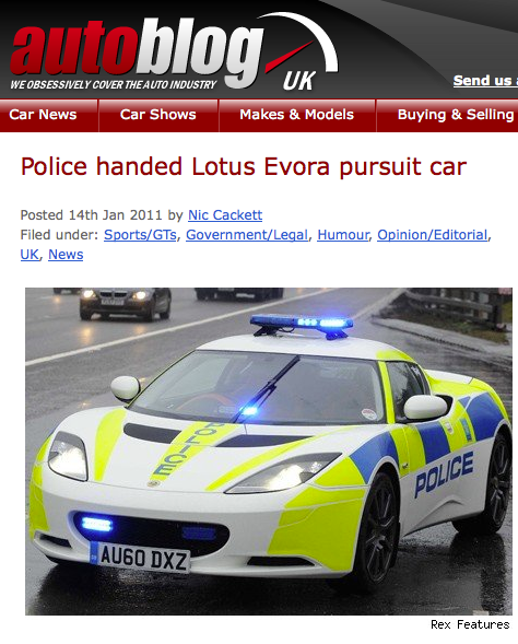 Lotus Evora Police