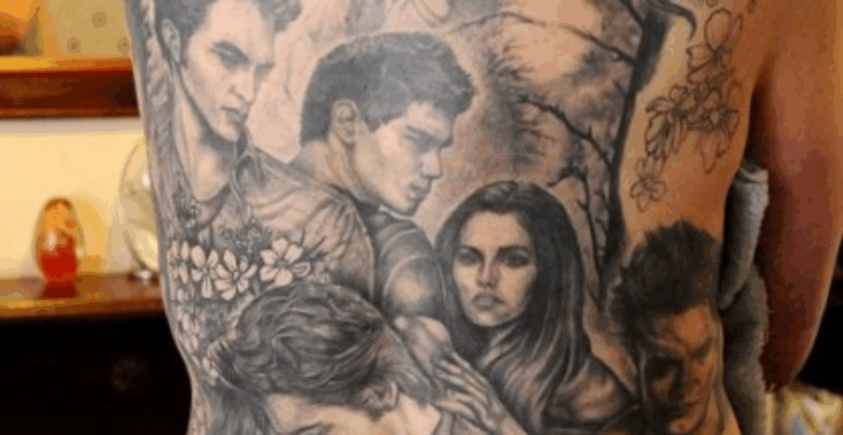 Twilight-fanitus meni jo liian pitkälle? Jättimäinen tatuointi ihmetyttää