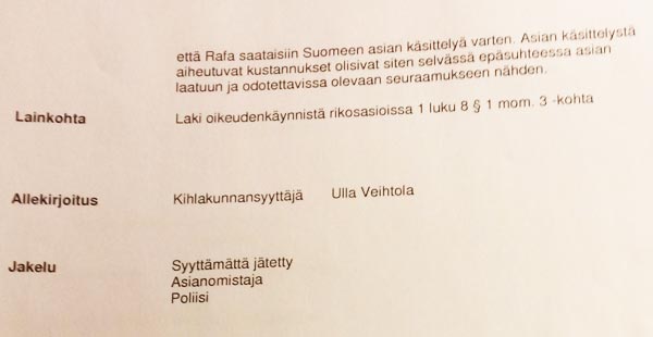 Kihlakunnansyyttäjän päätös