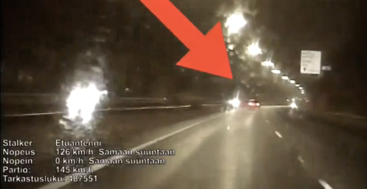 Kaahari narahti Lahdenväylällä – poliisipartio kiitää videolla 190 km/h
