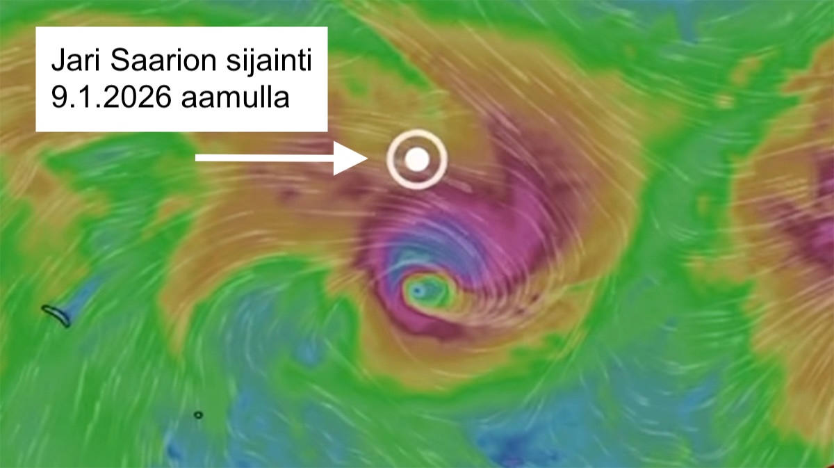 Jari Saarion sijanti 9.1.2026 aamulla
