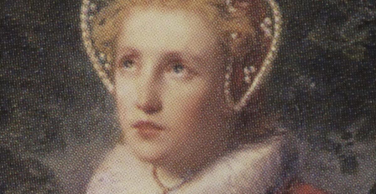 Kaarina Maununtytär Erik Johan Löfgrenin maalauksessa vuodelta 1864