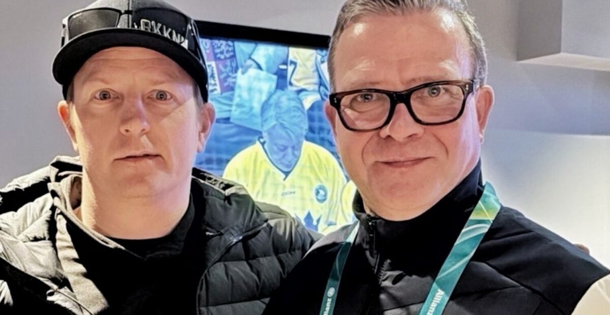 Kimi Räikkönen ja Petteri Orpo Milano-Cortinan olympialaisissa.