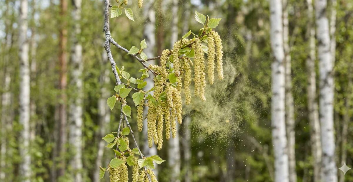 Koivun siitepöly. Kuva: Stara