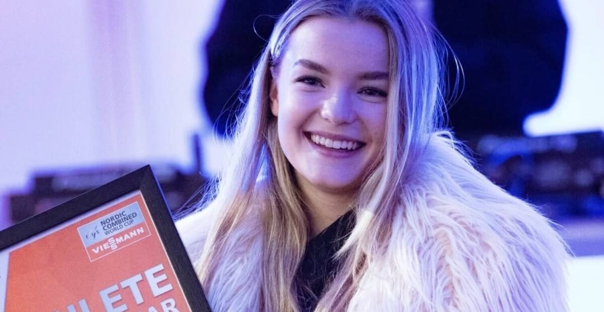 Minja Korhonen palkittiin Vuoden urheilijana. Kuva: FIS Nordic Combined