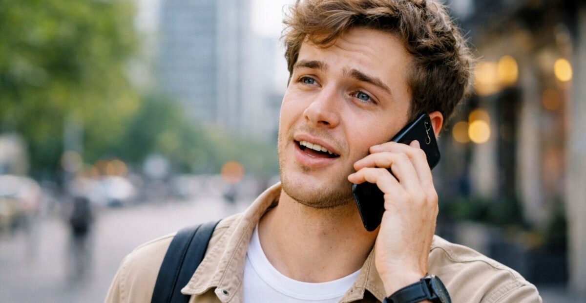 Nuori mies puhelimessa. Kuva: Stara