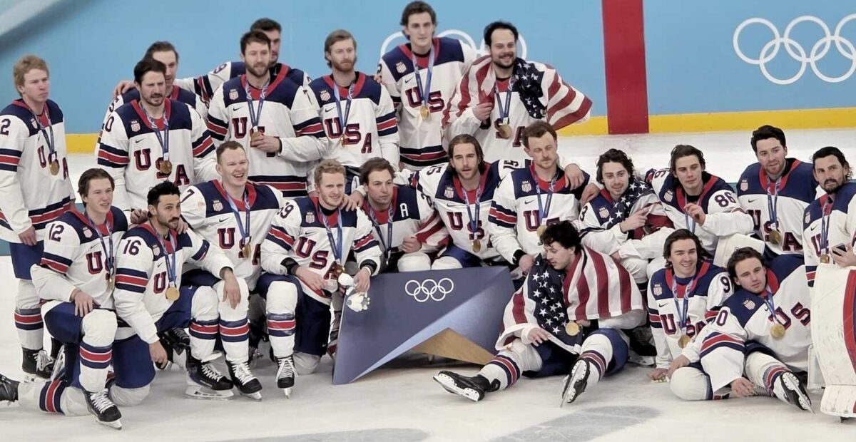 Yhdysvallat voitti Milanossa jääkiekon olympiakultaa. Kuva: Jocka Träskbäck