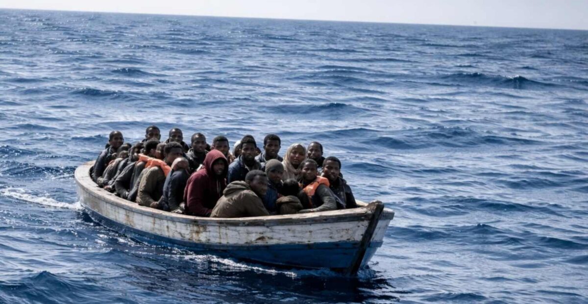 Venepakolaisia Välimerellä. Kuvituskuva: Stara