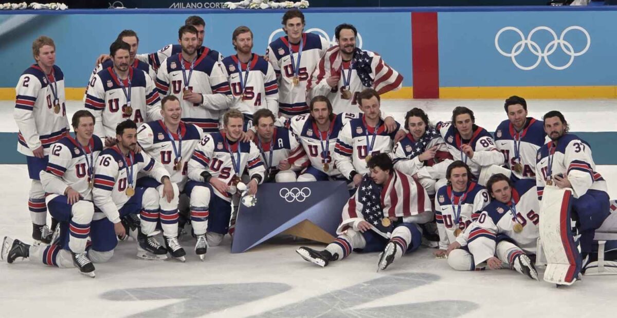 Yhdysvallat voitti Milanossa jääkiekon olympiakultaa. Kuva: Jocka Träskbäck