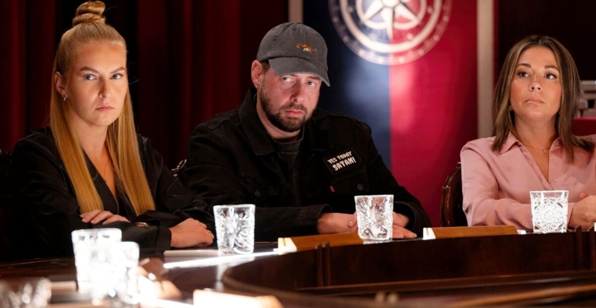 Alina Voronkova, Jussi Ridanpää ja Amanda Harkimo Petolliset-ohjelmassa.