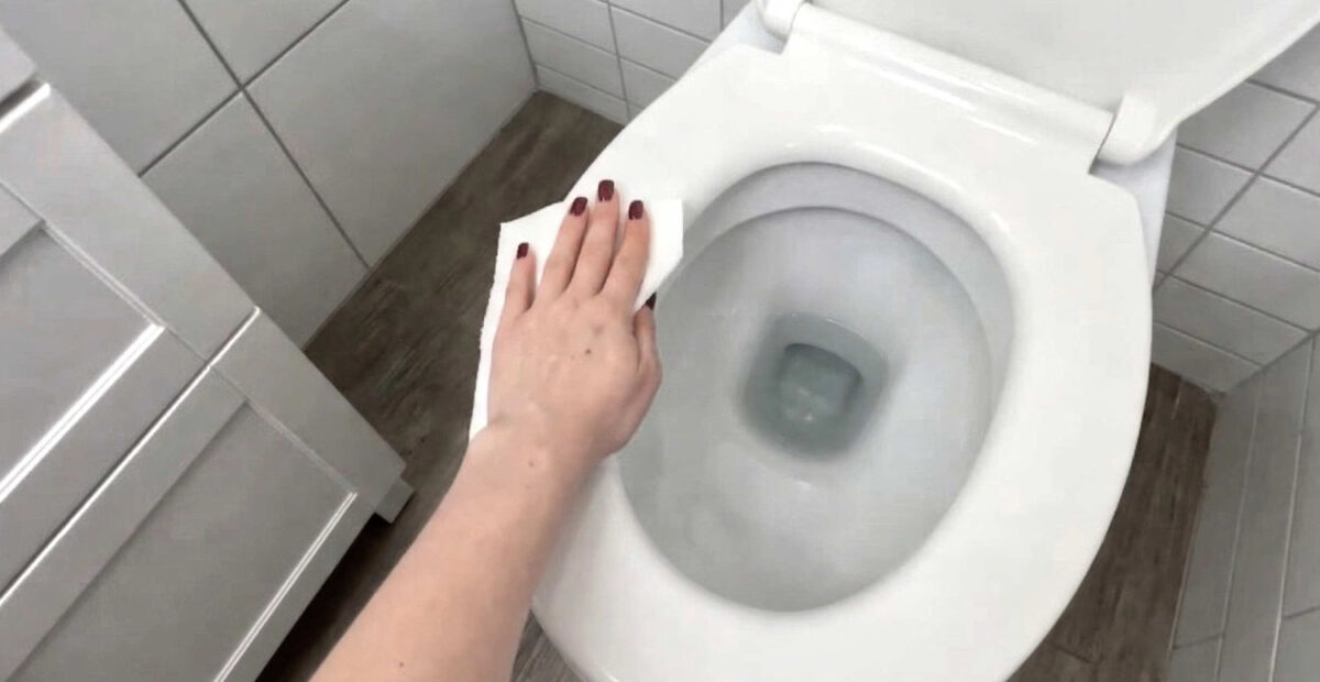 WC-pöntön puhdistus.